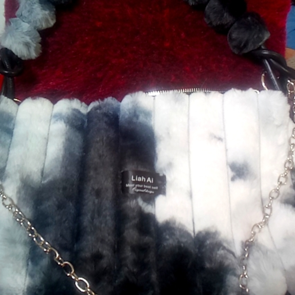 Tri Color faux fur Bag